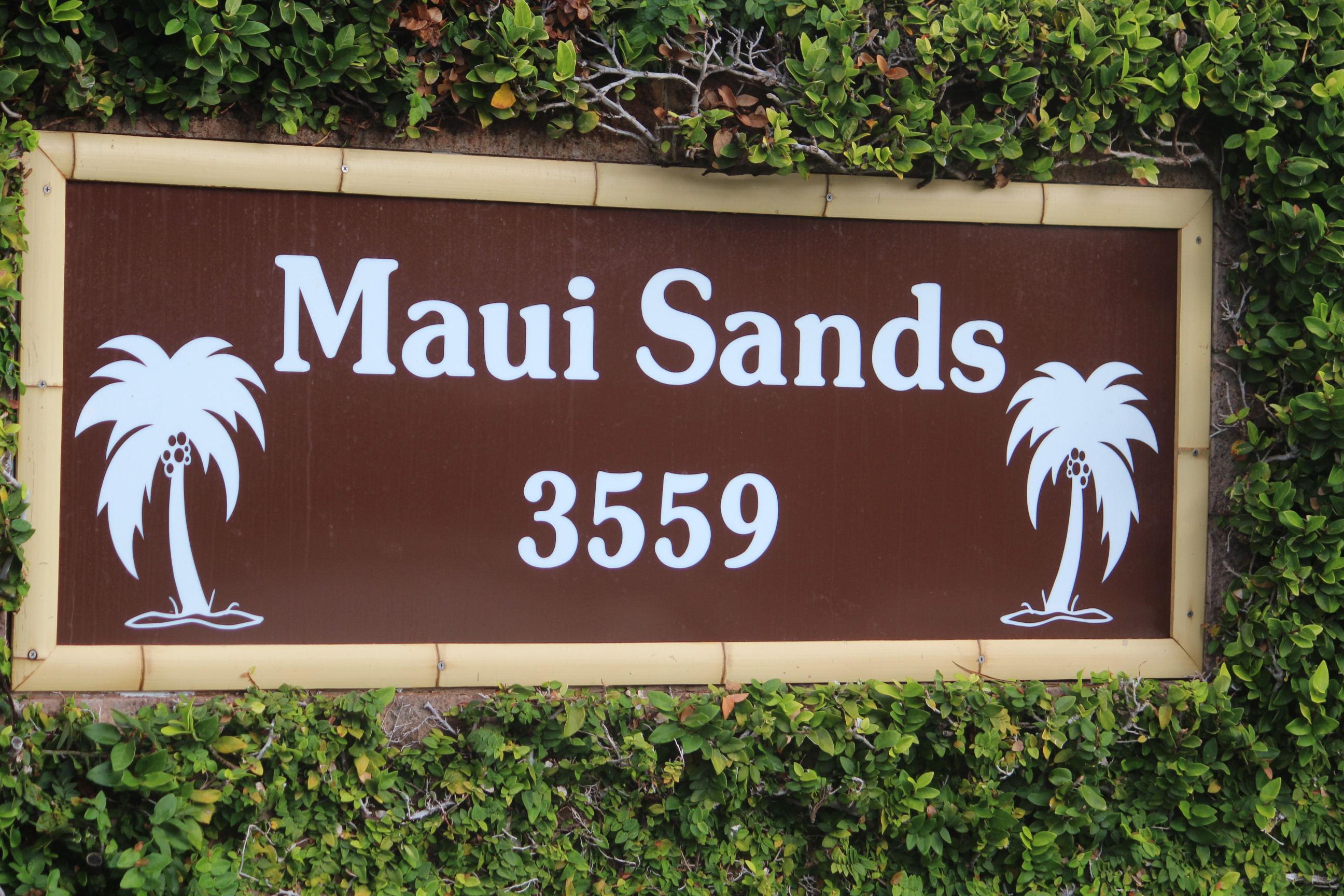 Image of the sign at the entrance to Maui Sands